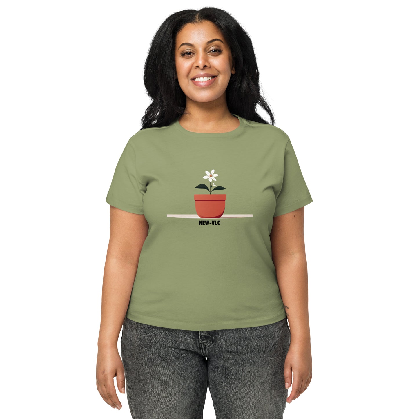 Potted Peace - Women’s high-waisted cotton t-shirt